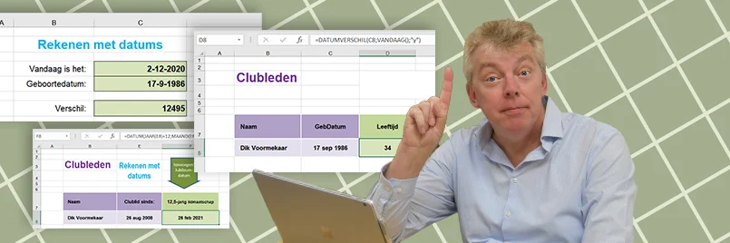 Datum berekenen met de functie datumverschil() in Excel