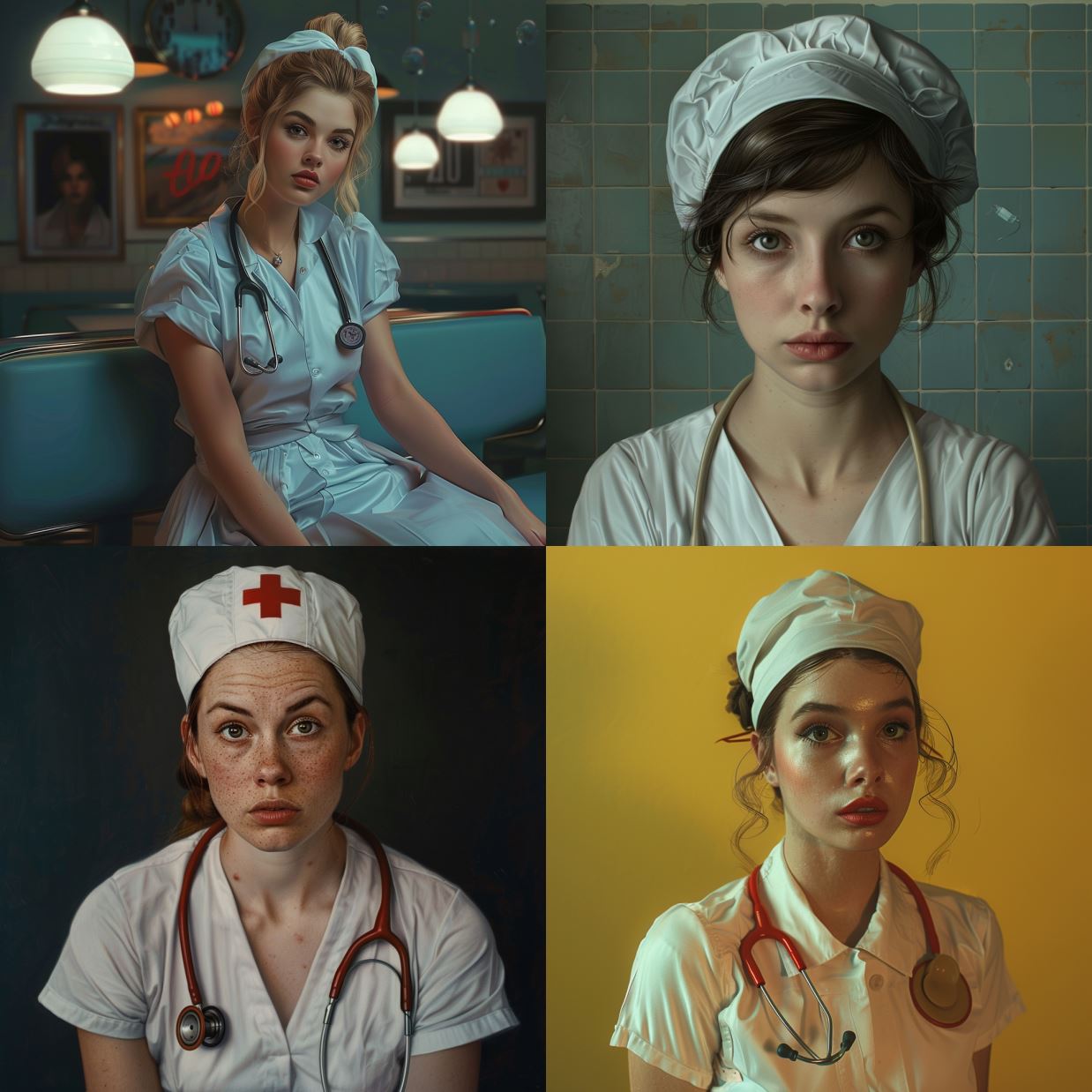 Hoe ziet een verpleegster eruit volgens AI Midjourney?