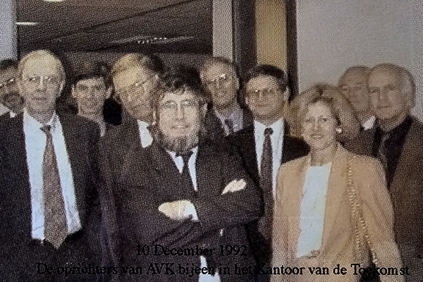 De oprichters van AVK bijeen in Het Kantoor van de Toekomst - December 1992