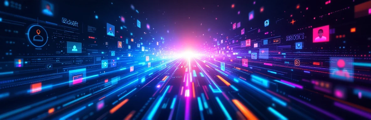 microsoft-copilot-alternatieven-ai-assistenten.jpg Microsoft Copilot blauwe interface overgaat naar kleurrijke AI-assistenten via digitale brug, toont keuzemogelijkheden